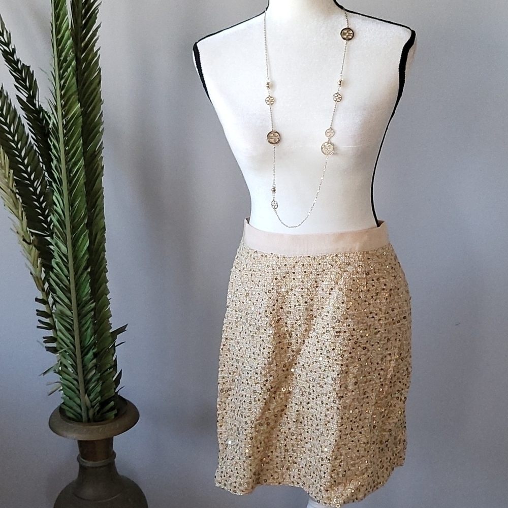 kate spade skirt the rules gold metallic sequined tweed skirt